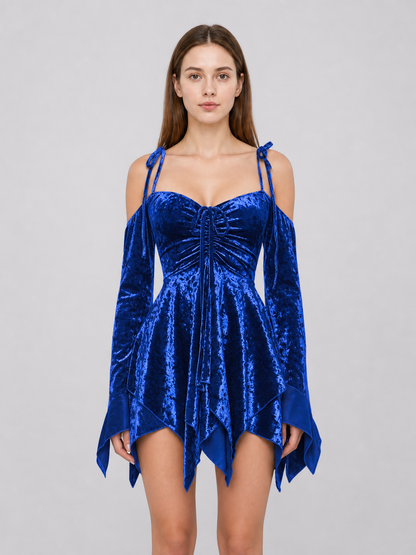 Off-the-Shoulder Dress with an Asymmetrical Hem