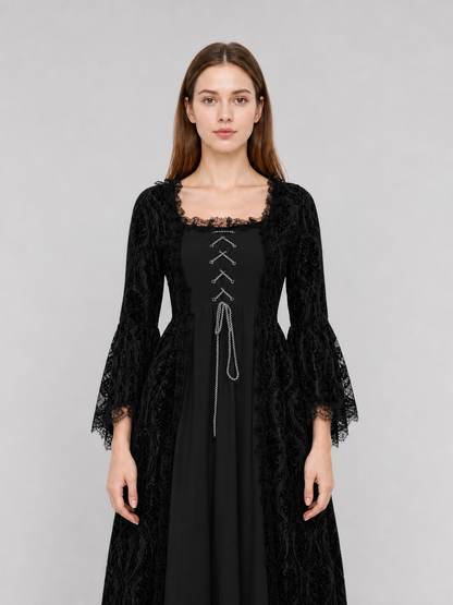Historical Gothic Floor-Length Lace Dress
