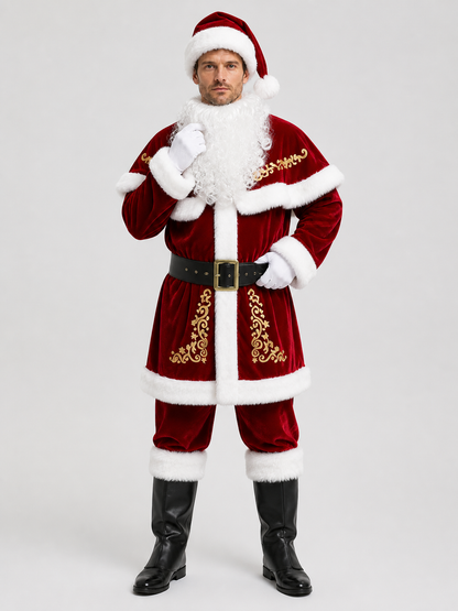 Santa Claus Costume, 8-Piece Red and White Set Costumes detail 3