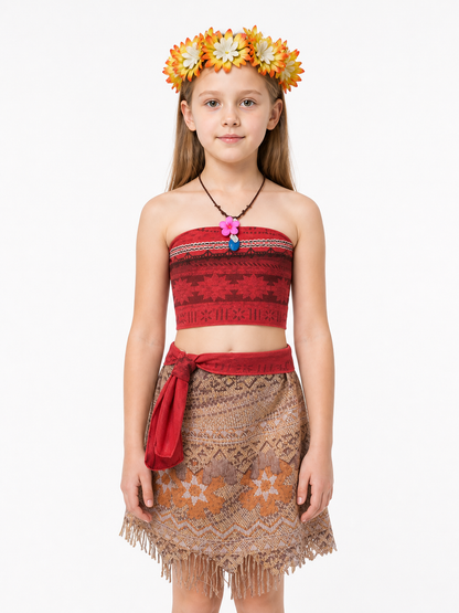 Children's Moana Costume with Skirt and Necklace Costumes detail 3