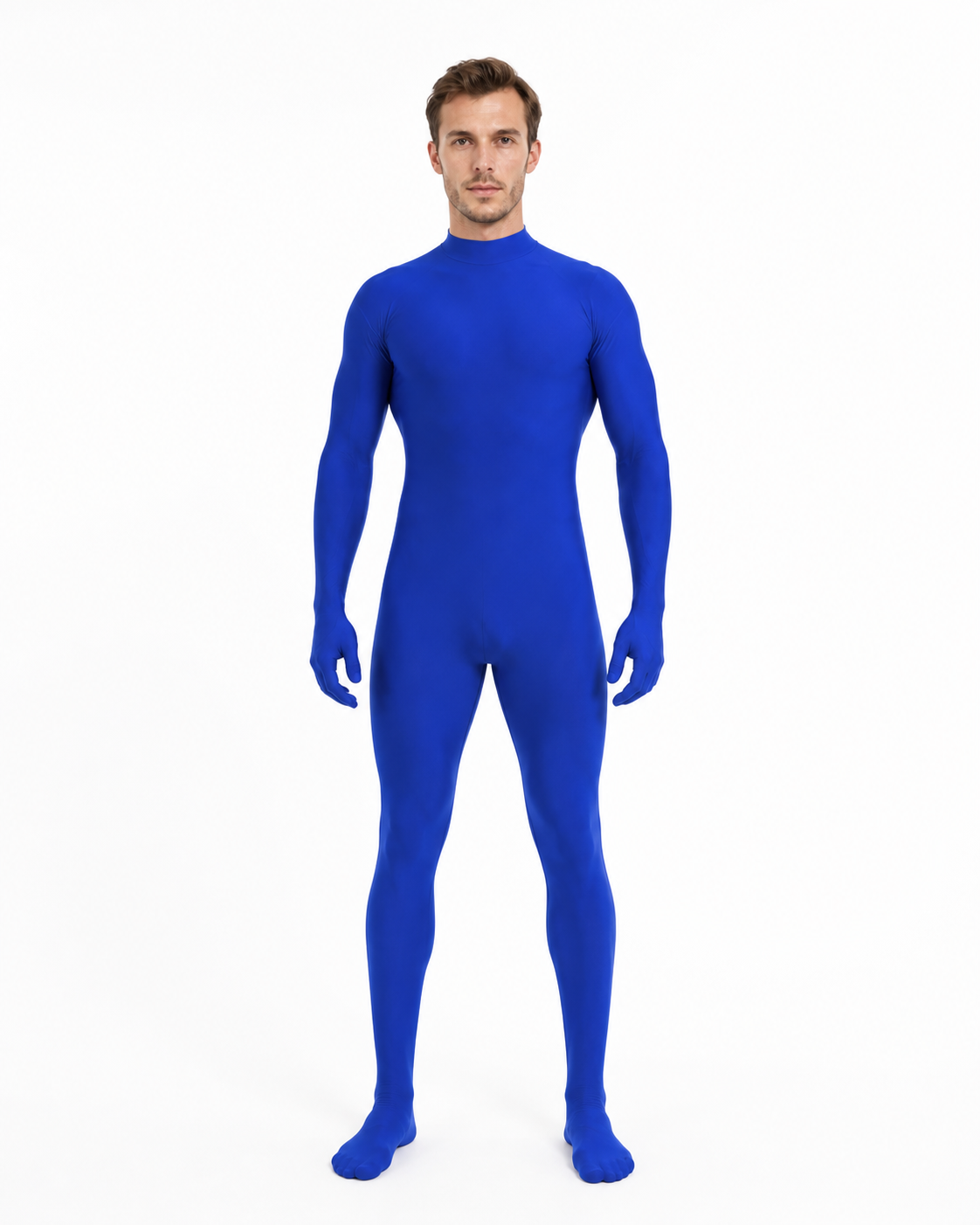 Royal Blue Halloween Jumpsuit with Covered Hands and Feet Costumes detail 3