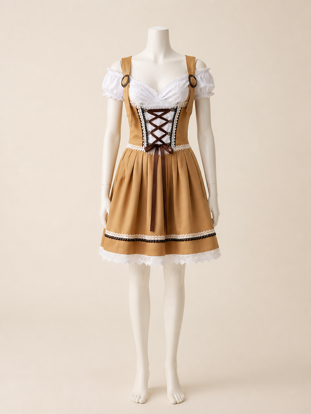 Bavarian Lace-Up Costume with Lace for Oktoberfest Costumes detail 3
