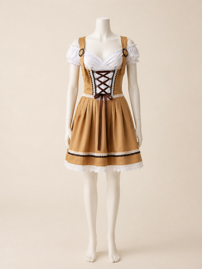 Bavarian Lace-Up Costume with Lace for Oktoberfest Costumes detail 3