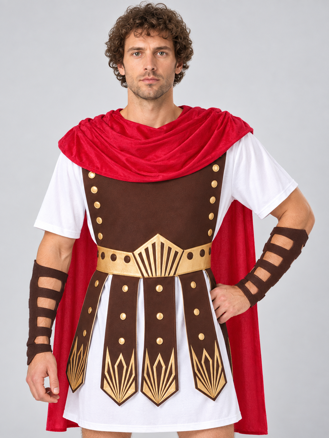 Ancient Warrior Costume with Tunic and Cape Costume Capes detail 2