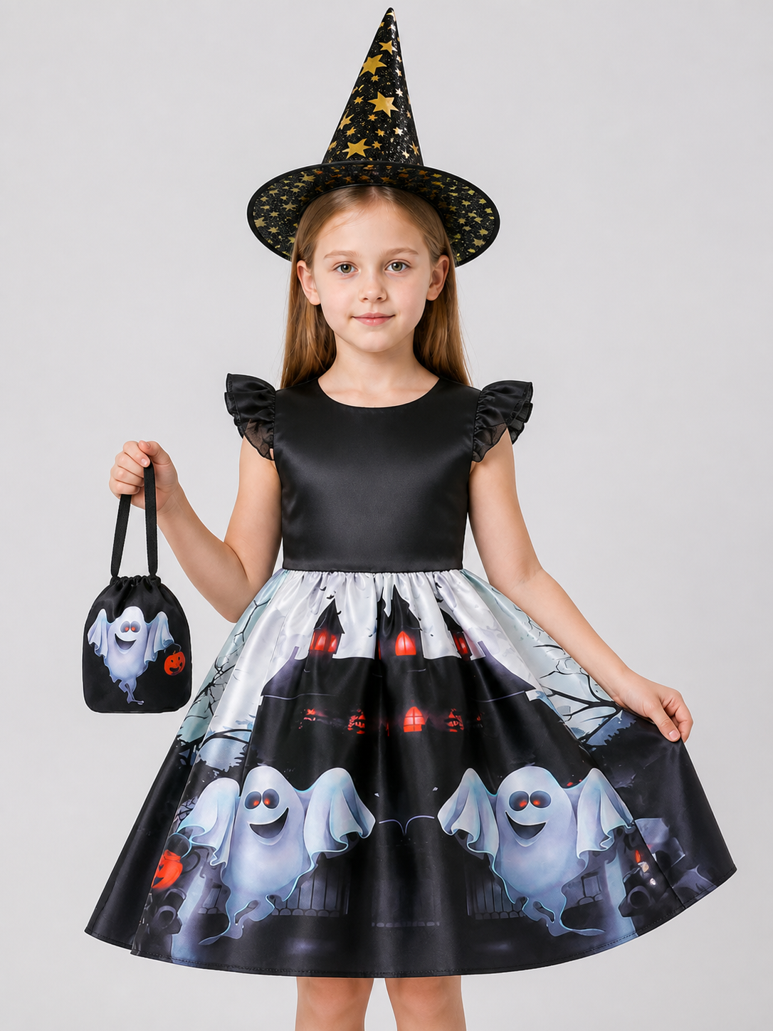Children’s Halloween Costume: Dress, Hat, and Bag product detail 3