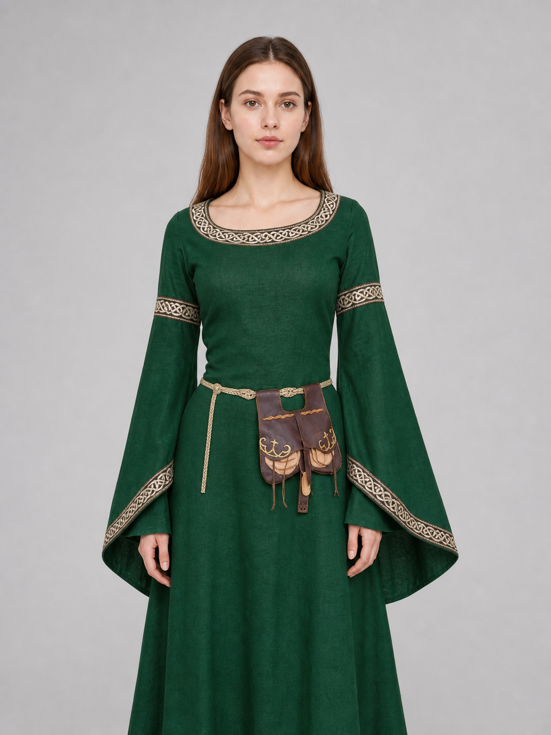 Medieval-Style Dress with Wide Sleeves