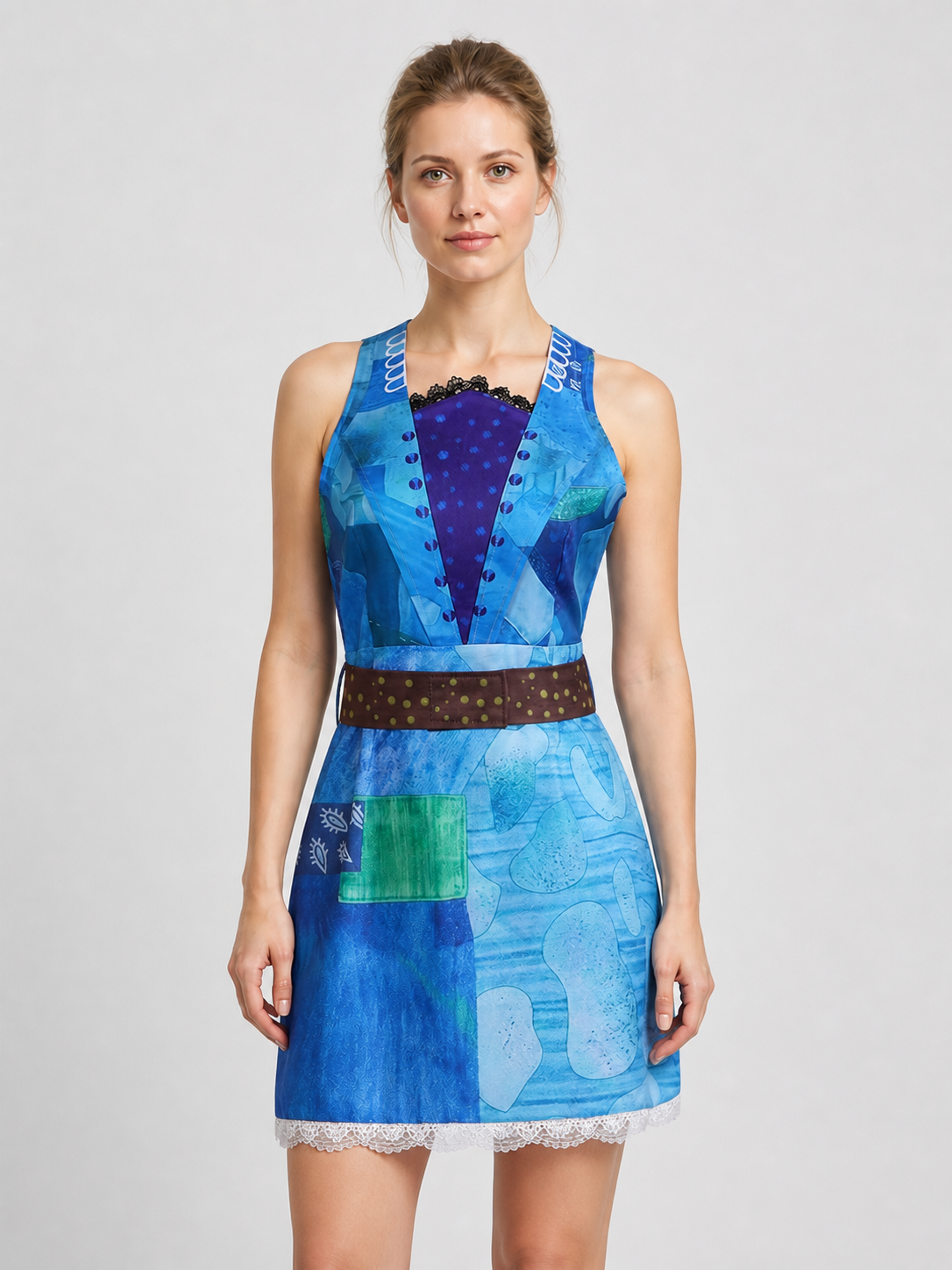 Mrs. Tweed Cosplay Dress with Lace Hem and Belt Costume Dresses detail 2