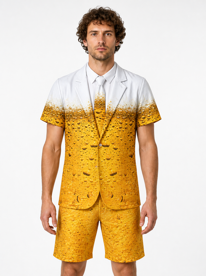 Stage Costume with Beer Print, Shorts, and Tie Costumes detail 3