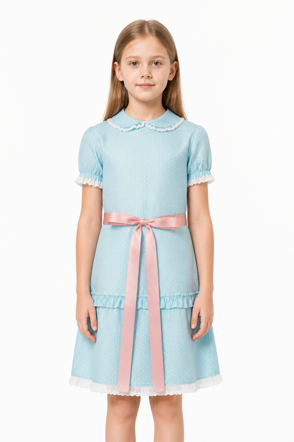 Cosplay Dress with Collar, Belt, and Ruffles Costume Dresses detail 2