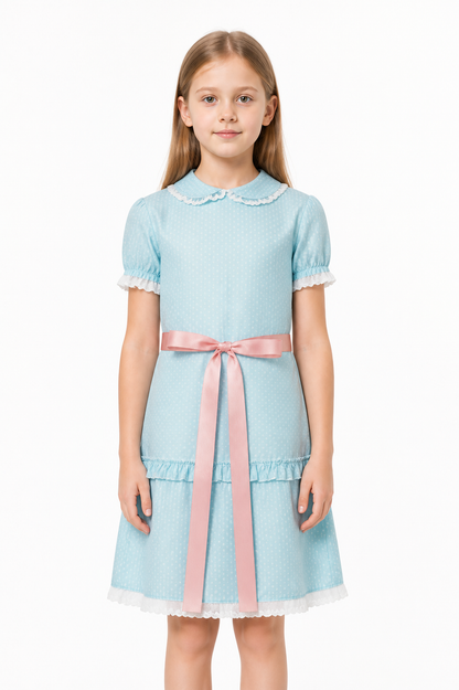 Cosplay Dress with Collar, Belt, and Ruffles Costume Dresses detail 2