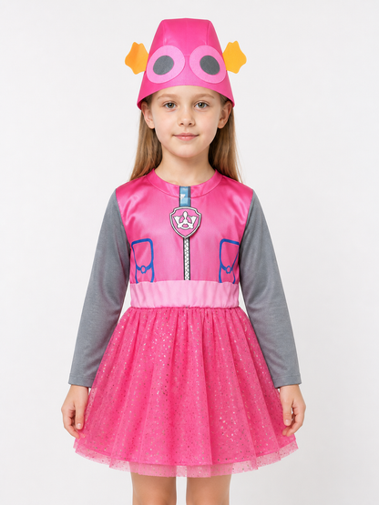 Children's Skye costume from Paw Patrol with hat Costume Headwear detail 3