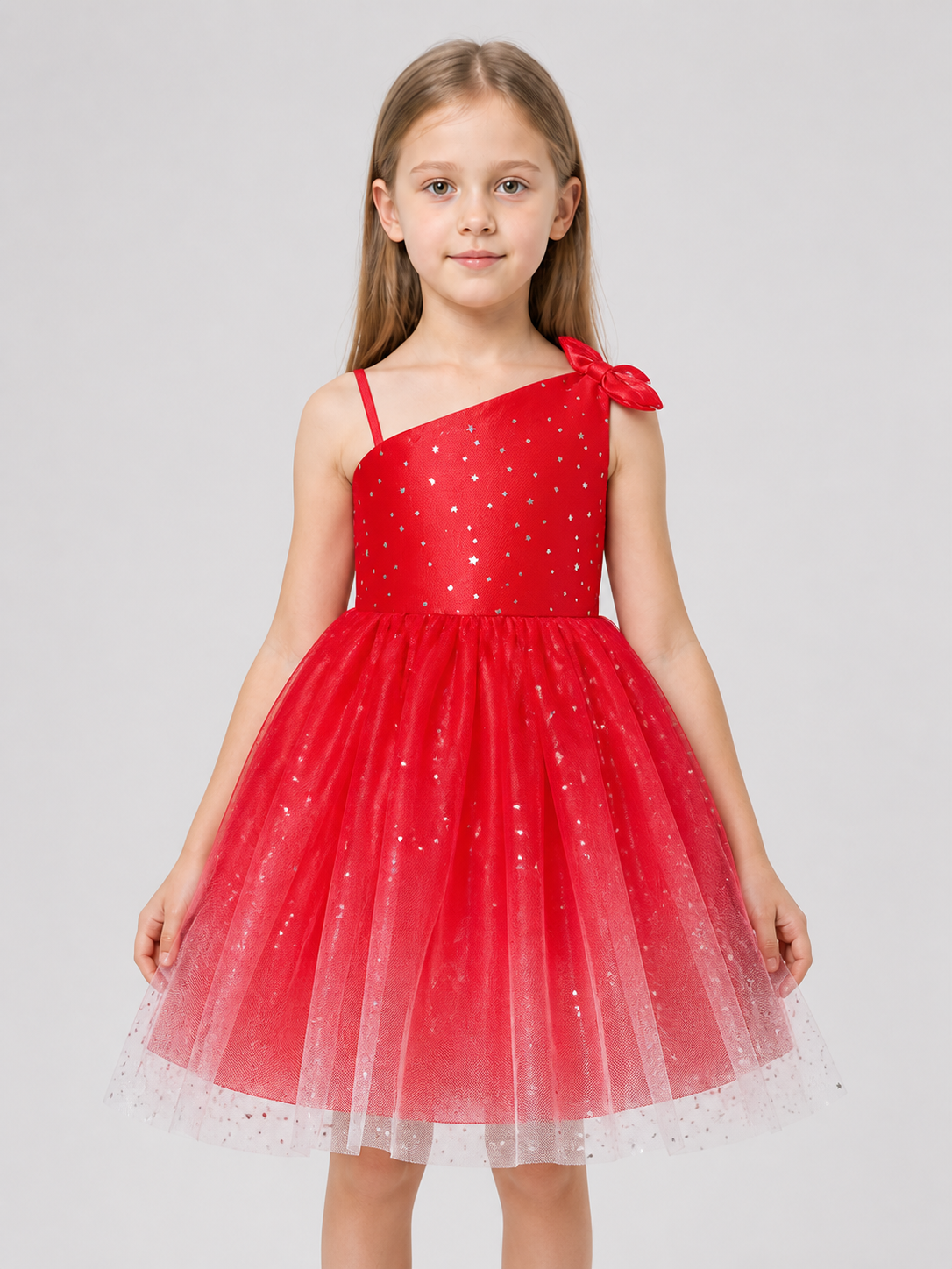 Children’s sequin princess dress with a bow and stars product detail 3
