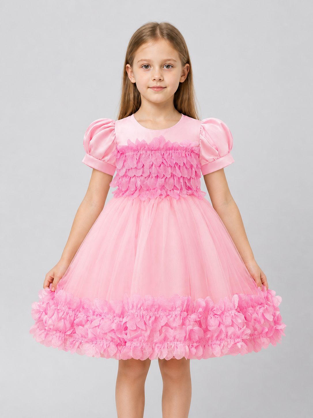 Tutu Dress with 3D Petals, Full Skirt Costume Dresses detail 3