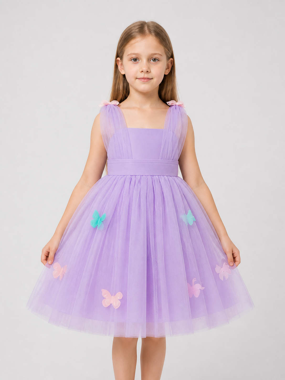 Sleeveless Girls’ Tutu Dress with Butterflies product detail 3