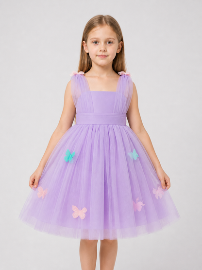 Sleeveless Girls’ Tutu Dress with Butterflies product detail 3
