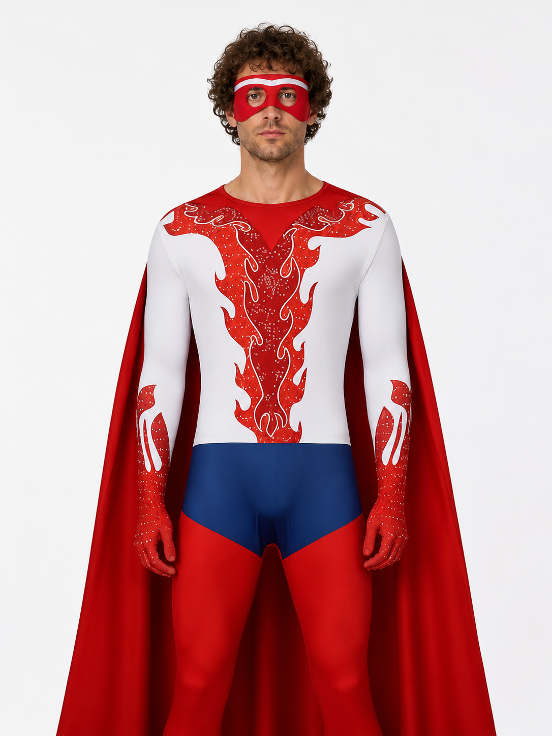 Cosplay Costume with Jumpsuit, Mask, and Cape Costume Capes detail 3