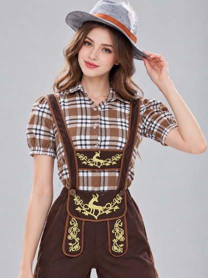 Oktoberfest Costume: Hat, Shirt, and Shorts with Suspenders