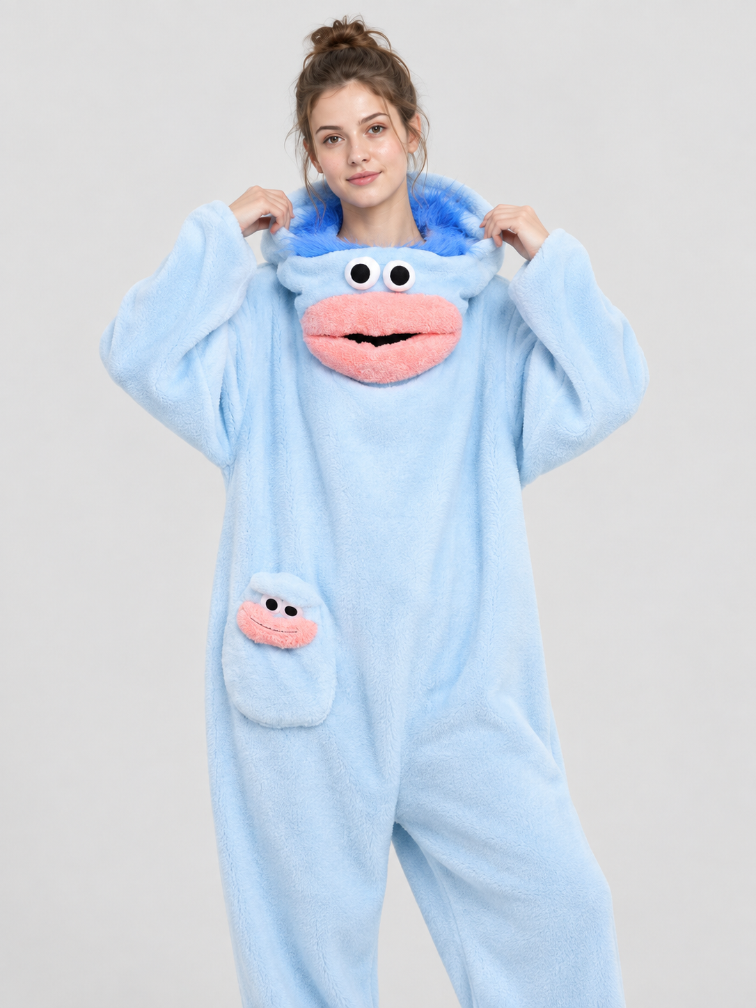 Insulated Fleece Jumpsuit Pajama in Coral Fleece