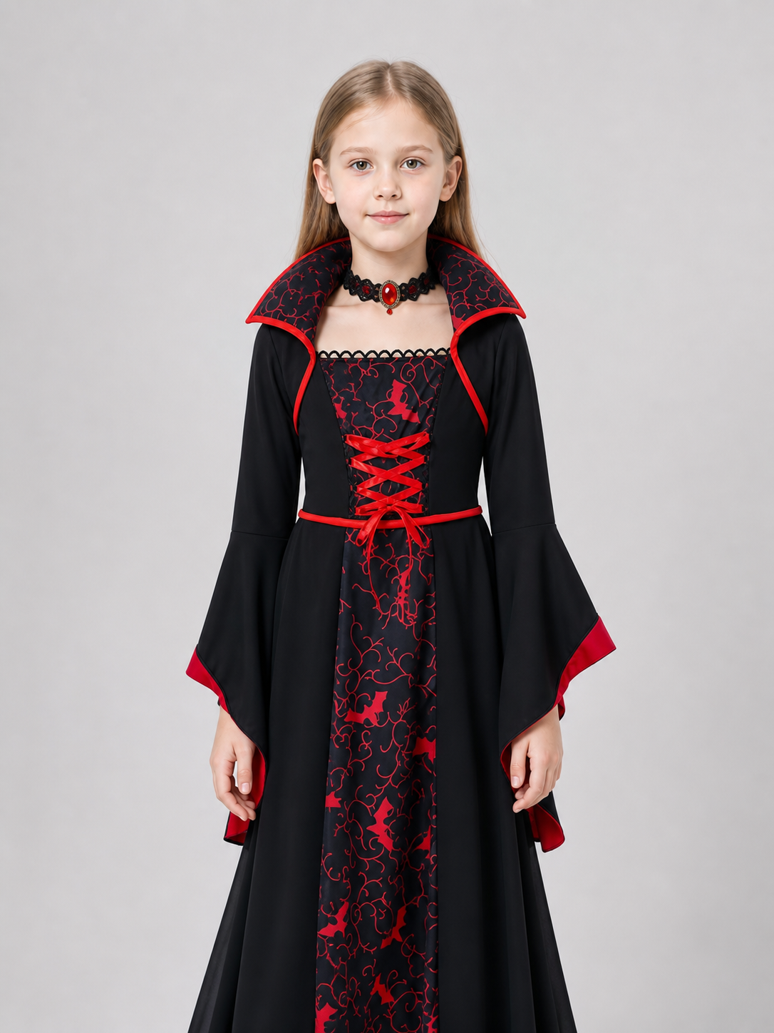 Children's Vampire Halloween Costume with Dress and Necklace Costume Dresses detail 3