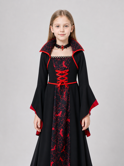 Children's Vampire Halloween Costume with Dress and Necklace Costume Dresses detail 3