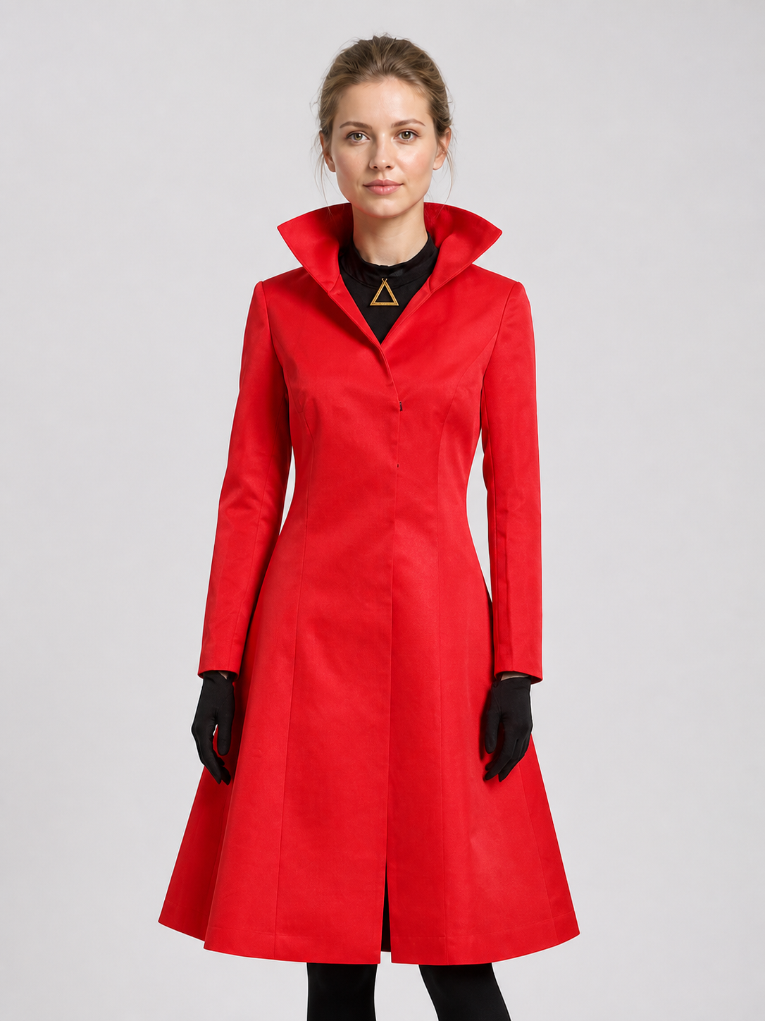 Red Long Cosplay Coat with a Stand Collar Costumes detail 3