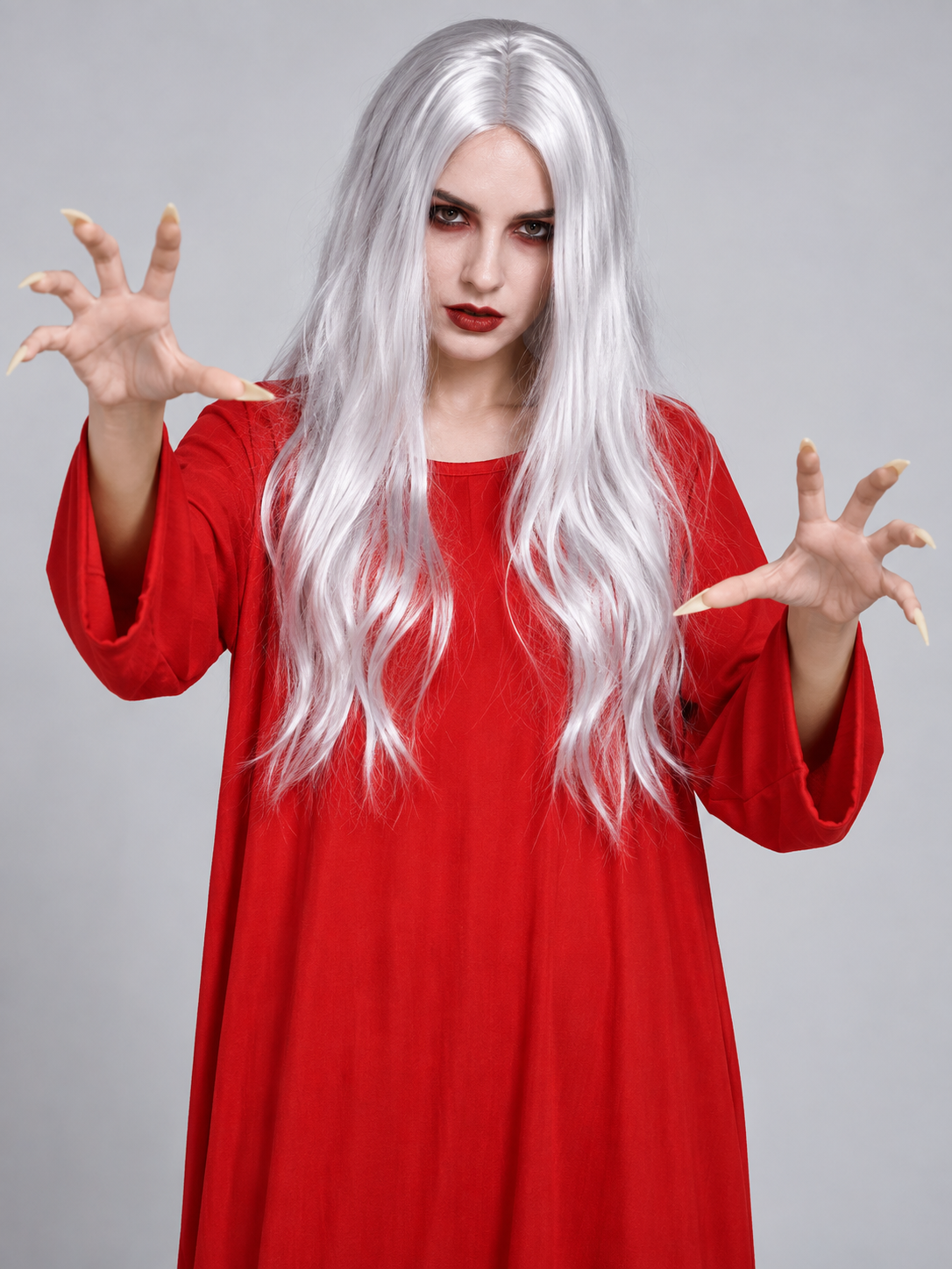 Halloween Costume: Red Robe and White Wig
