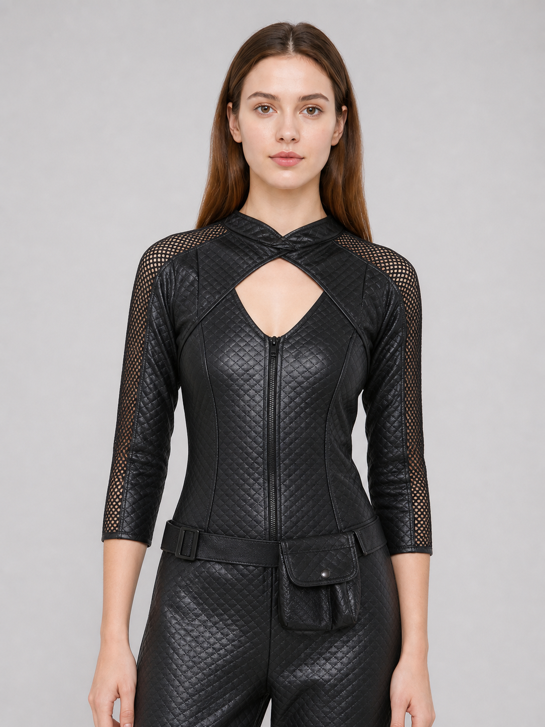 Cat Costume: Black Jumpsuit with Mask and Ears Costume Masks detail