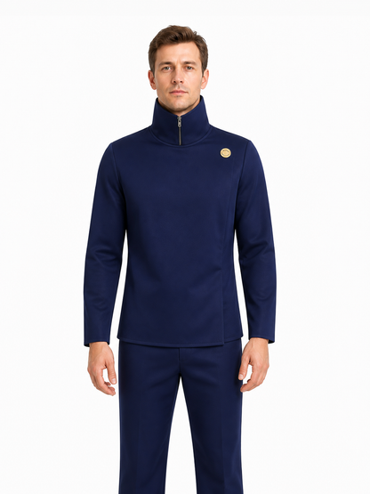 Blue Gojo Satoru High School Uniform, Top and Pants upper body view