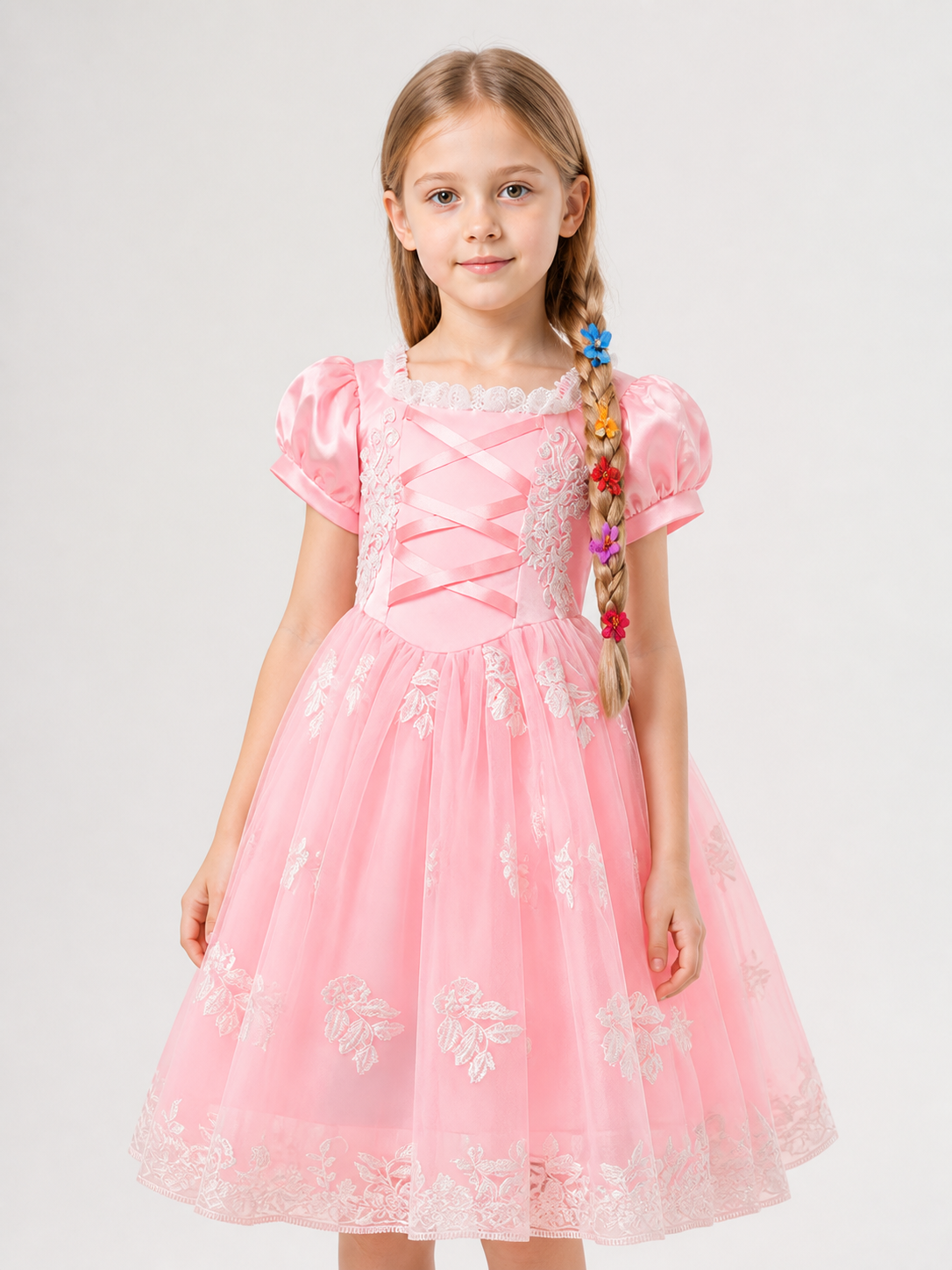 Pink Princess Halloween Costume with Wig Costume Wigs detail 2