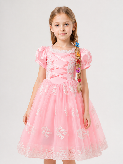 Pink Princess Halloween Costume with Wig Costume Wigs detail 2