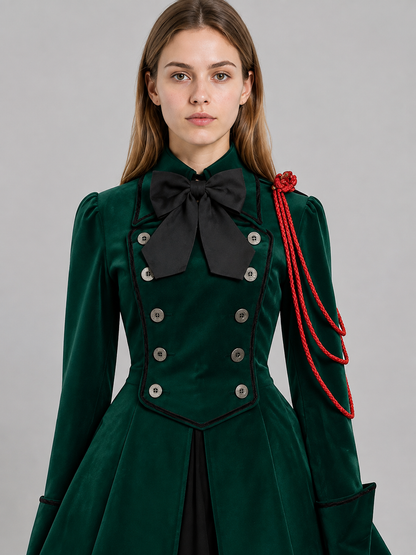 Gothic Victorian Dress with Bow and Ruffles Costume Dresses detail 2