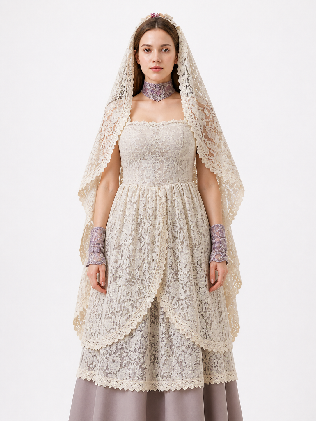 Death Cloak with Lace Cape and Dress for Halloween Costume Dresses detail 2