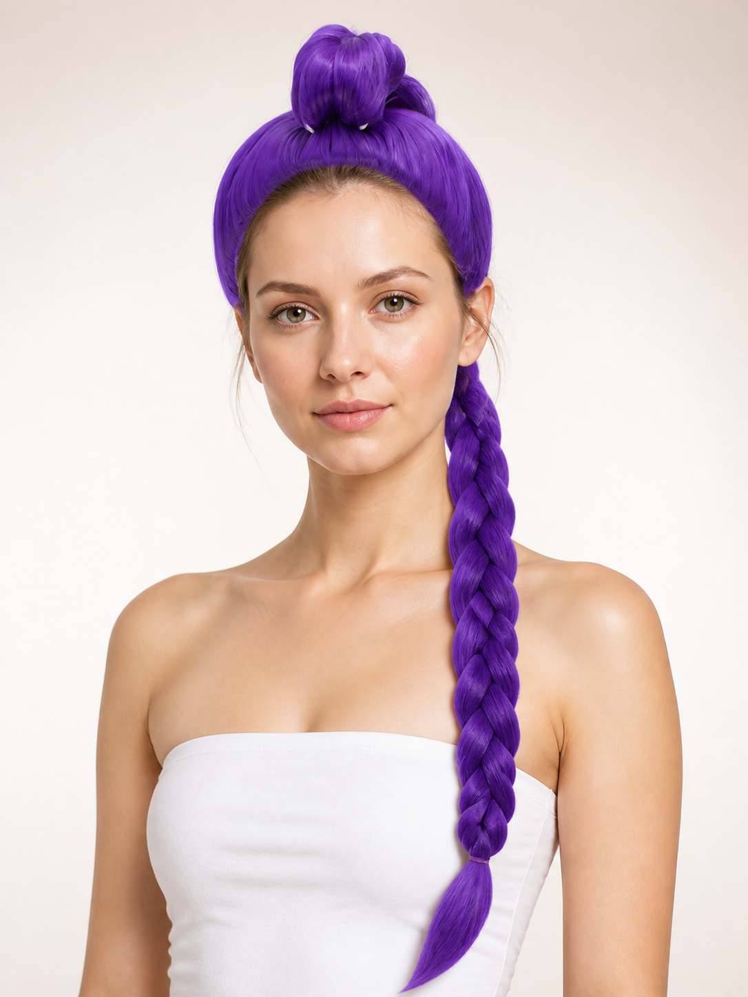 Purple Carnival Wig with Long Braids for Cosplay