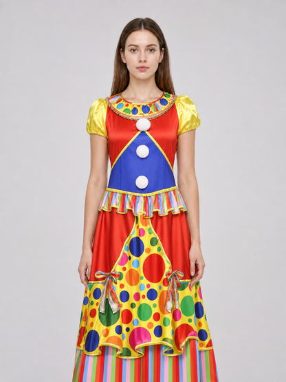Clown Costume Dress for Parties and Stage Performances
