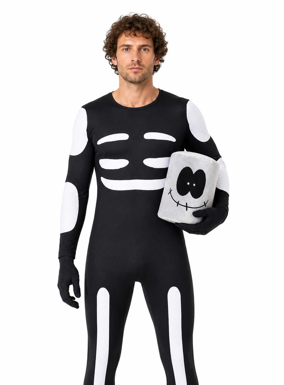 Skeleton Costume with Hood and Gloves Costumes detail 3