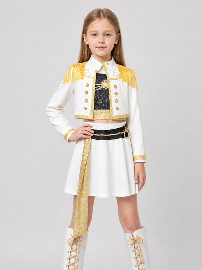Stage Cosplay Costume: White Jacket and Skirt Costumes detail 3