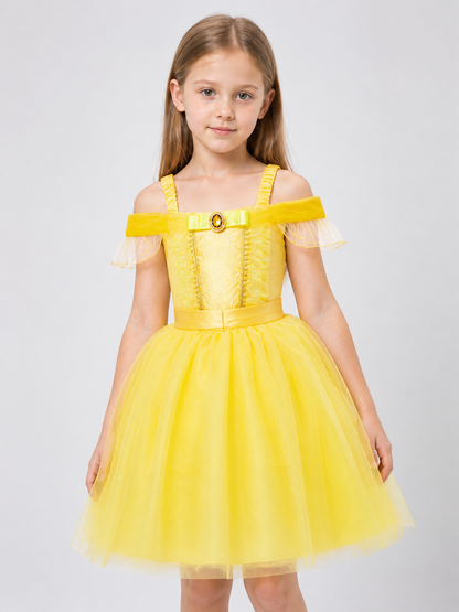 Yellow Princess Costume Dress for Halloween and Cosplay Costume Dresses detail 2