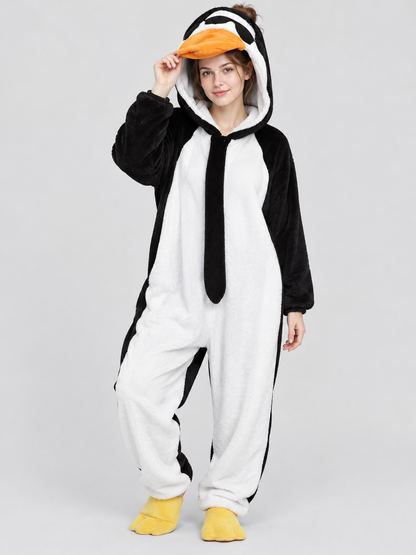 Penguin One-Piece Pajama with Padded Hood