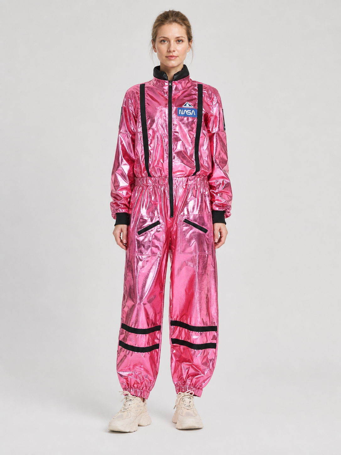 Pink NASA Jumpsuit for Cosplay and Halloween, M-XL Costumes detail 3