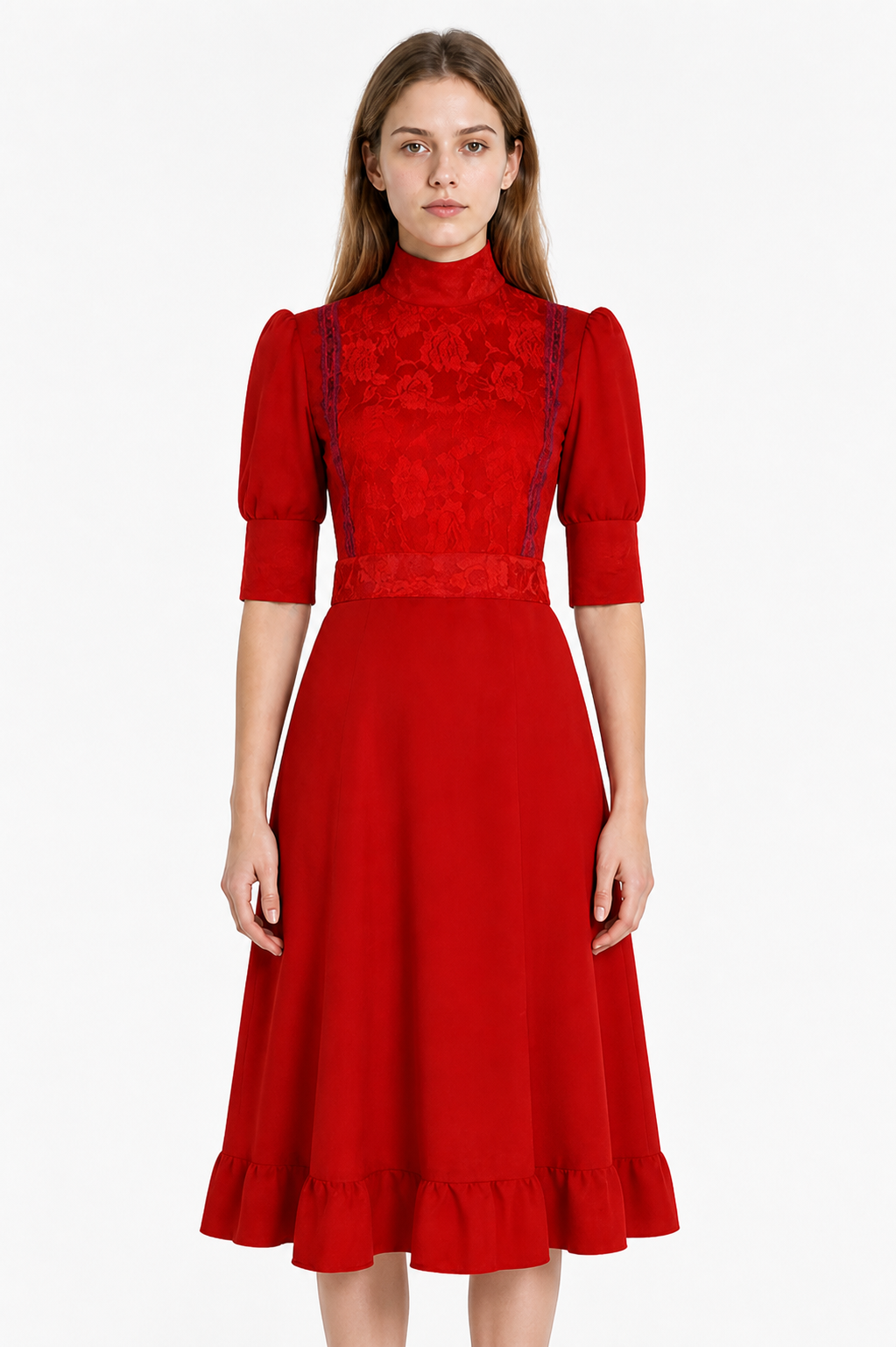Halloween Dress with a High Collar and Ruffles Costume Dresses detail 3