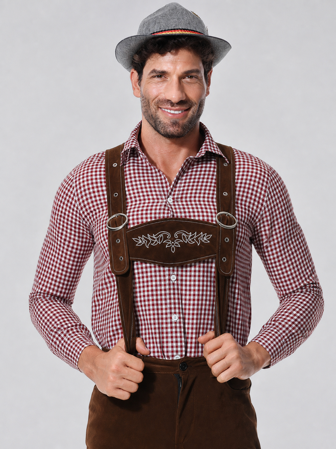 Historical Costume with Suspenders, Shirt, and Hat