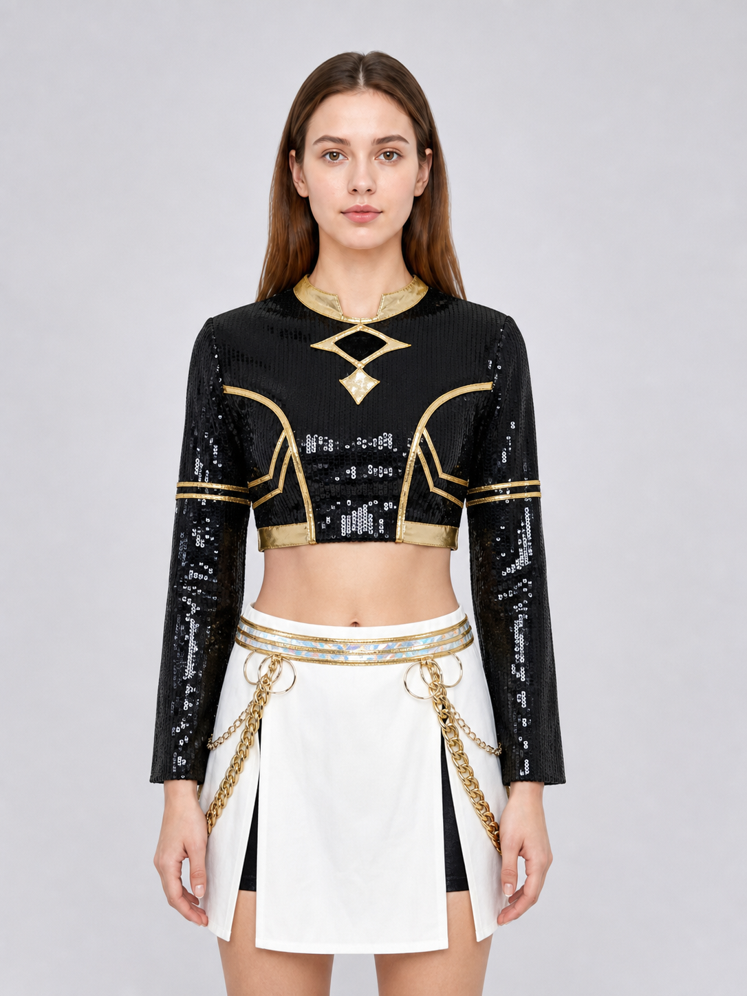 Zoe Black and Gold Stage Cosplay Costume