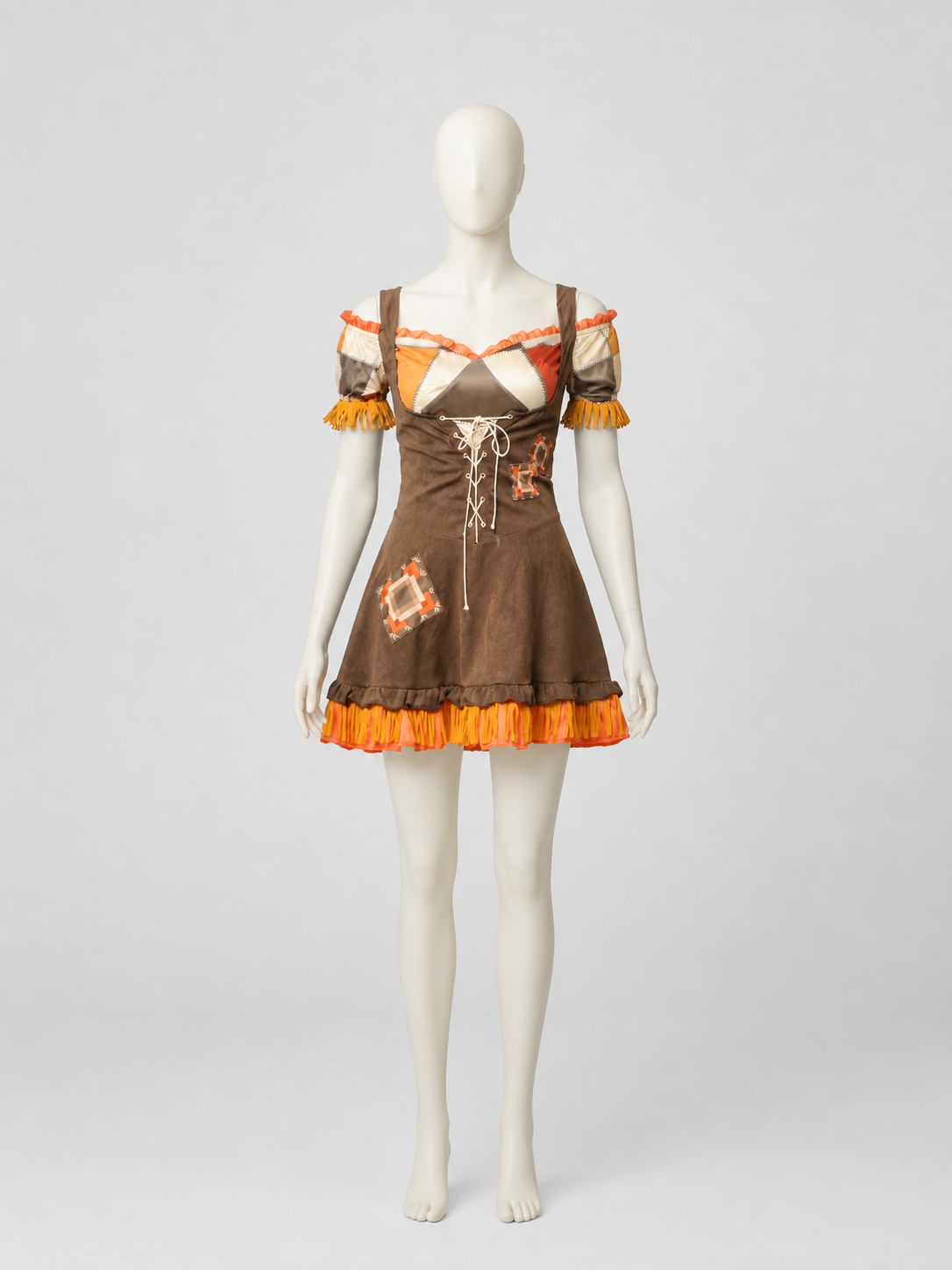 Halloween Witch Costume with Red Plaid and Fringe Costumes detail 3