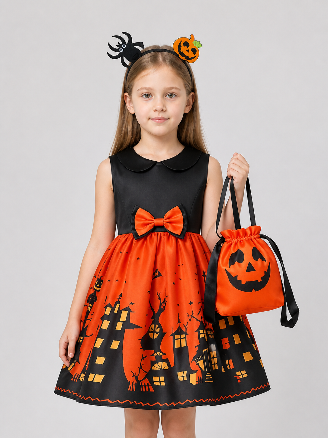 Children’s Halloween Dress, A-Line, with Bag and Headband product detail 3