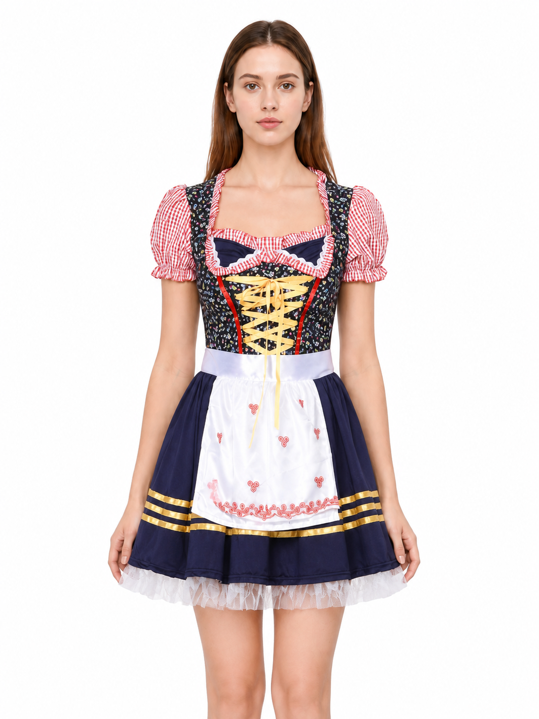 Carnival Costume with Apron, Bows, and Full Skirt Costumes detail 3