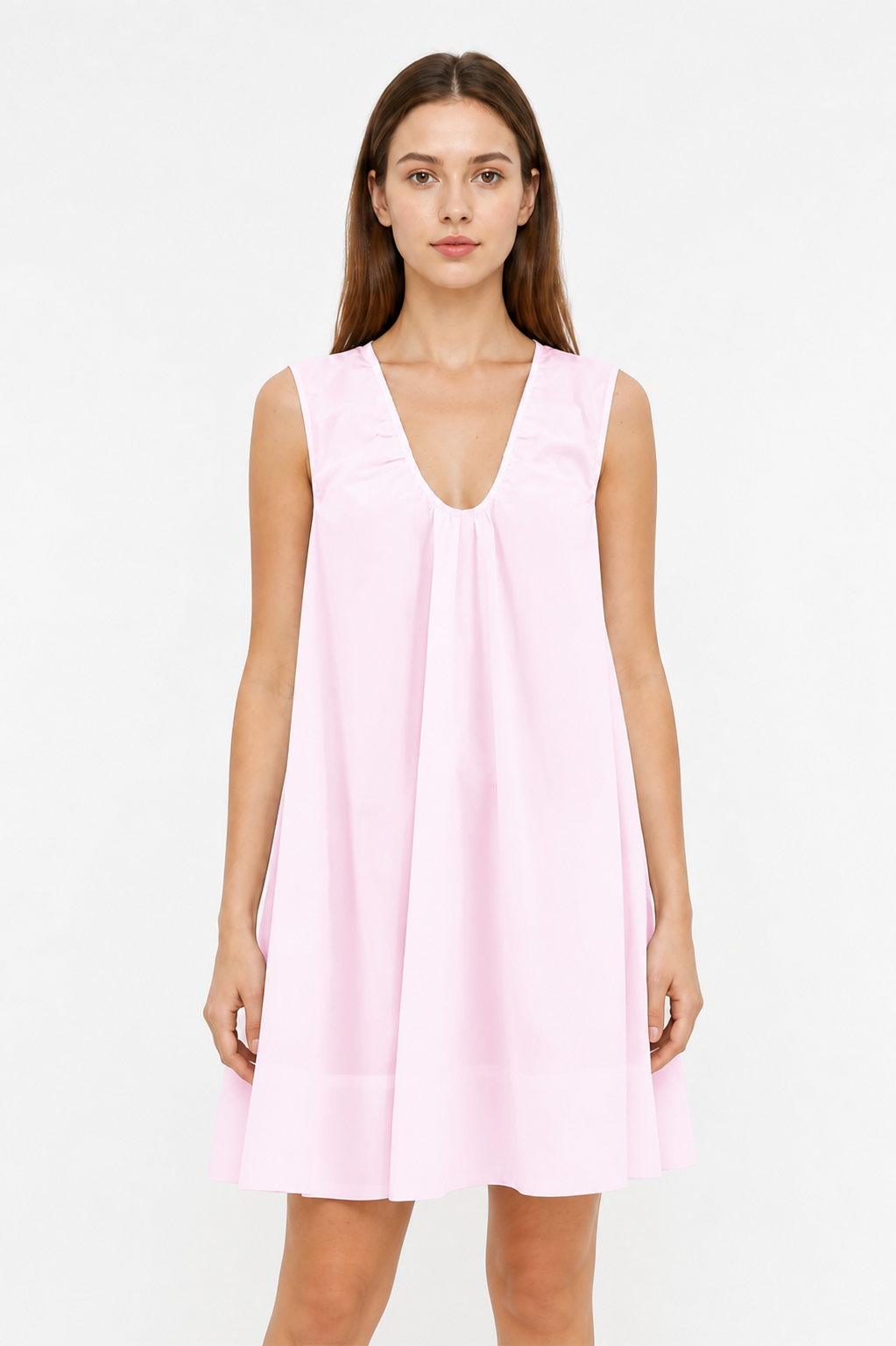 Sleeveless A-Line Dress with a U-Neckline
