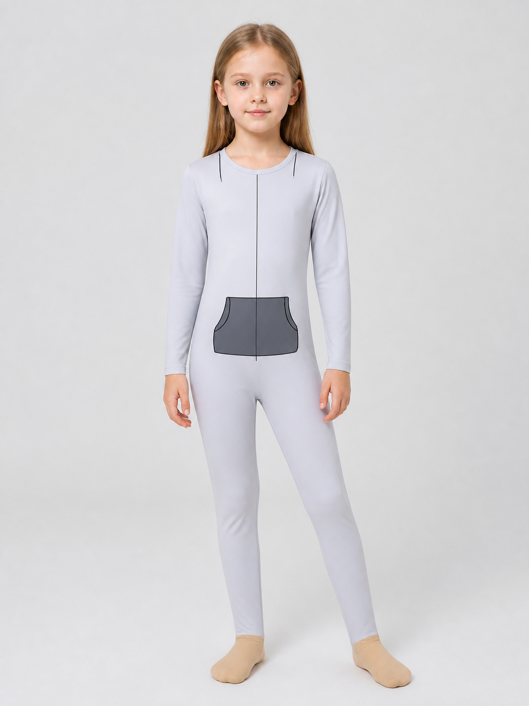 Children’s Animal Costume for Cosplay, Gray Jumpsuit product detail 3