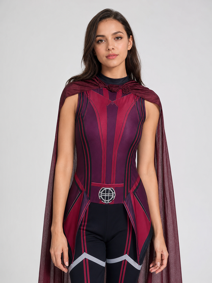 Marvel Scarlet Witch Cosplay Costume with Cape