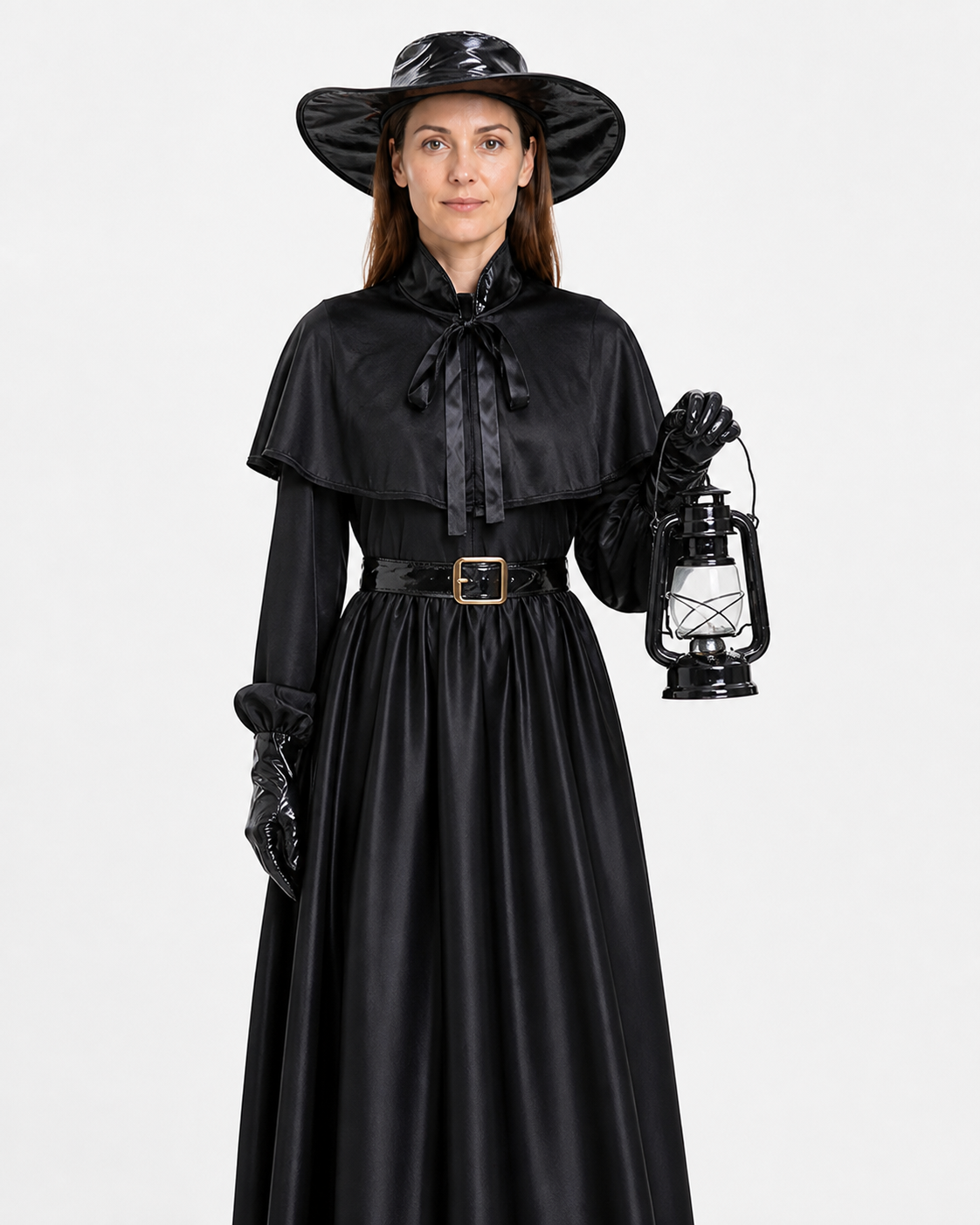 Plague Doctor Costume, Black Cloak, Raven Mask, Steampunk Costume Capes detail 3
