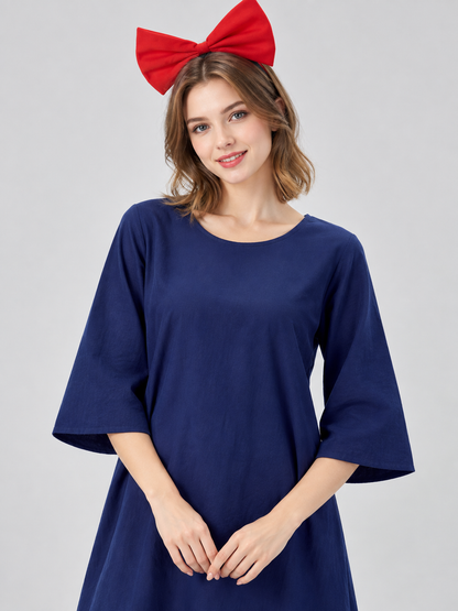 Vampire Costume: Dark Blue Dress and Headband